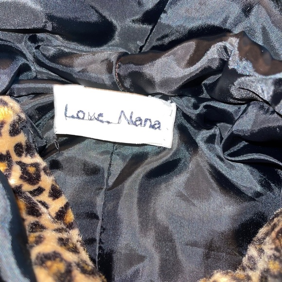 Girls Animal Print Cape Boa Trim Hooded Handmade Size 14 Read Measurements - Picture 7 of 8